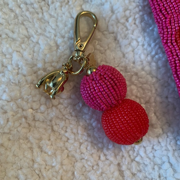 Kate Spade Red Beaded Heart Clutch with Tassel Charm - Picture 8 of 12
